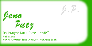 jeno putz business card